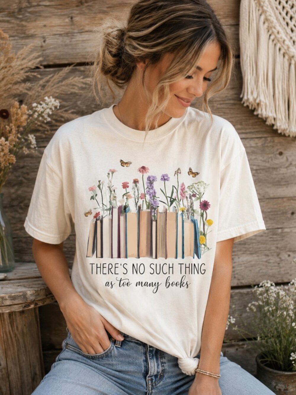 Comfort Colors 1717 | Too Many Books | Bookworm Graphic Tee | Reader Gift
